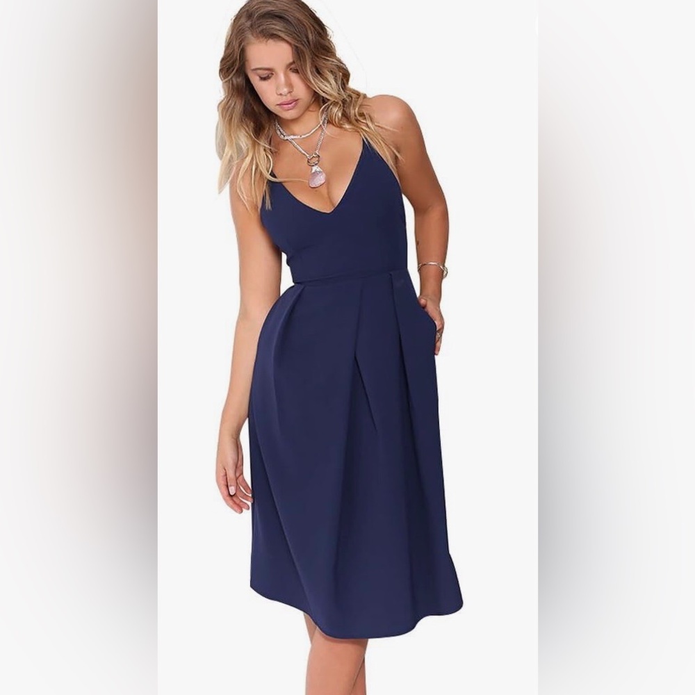 Eliacher Women's Deep V Neck Dress with Pockets (size xs/4)